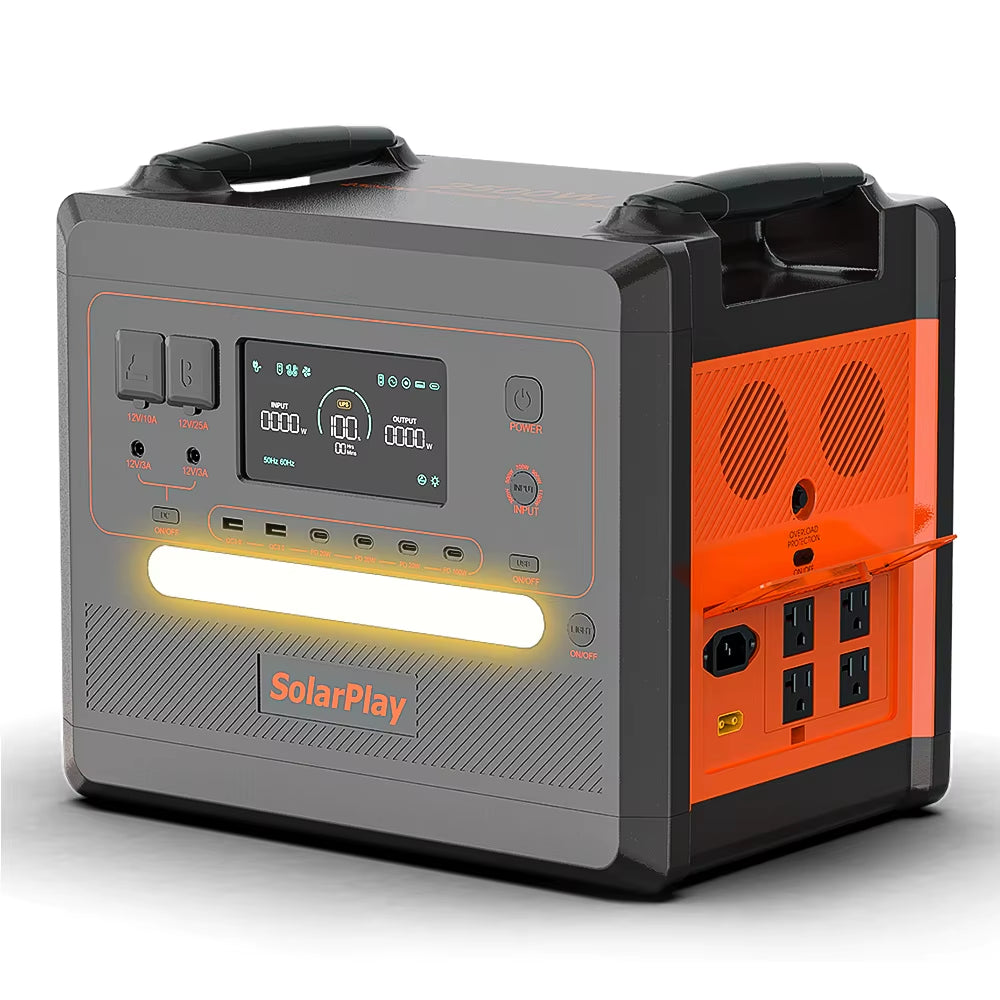 Portable Power Station 2500W/2300Wh Solar Generator with 4 AC Outlets (4800W Peak) Large Capacity Emergency Power