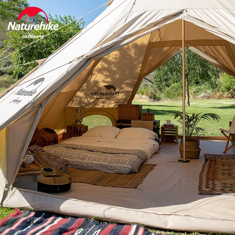 20㎡ Large Camping Tent Tribe Pyramid 3-4 Person Tent Outdoor Windproof Family Tent Luxury Sun Shelter - Brighten20