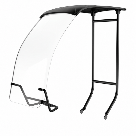 EUNORAU S500 / S1000 Rain Canopy – Overhead Roof & Clear Acrylic Windshield for Sun, Wind & Light Rain
