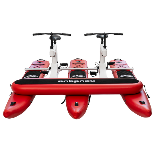 Nautiqua BORACAY 2-Person Inflatable Catamaran Water Bike – Drop-Stitch Pontoons, Front Pad, 660 lb Capacity