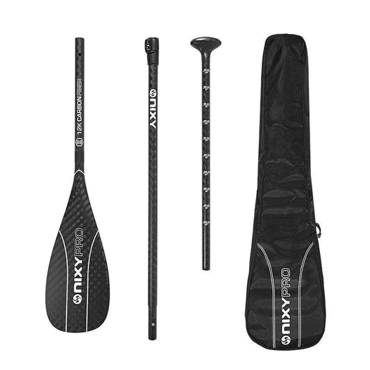 NIXY 3-Piece Adjustable 100% 12K Carbon Fiber SUP Pro Paddle