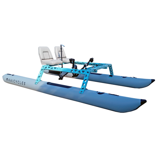 ONA Inflatable Catamaran Pedal Boat – 1, 2 or 4 Seat, Chainless Pedal Drive, Aluminum Frame, Made in EU