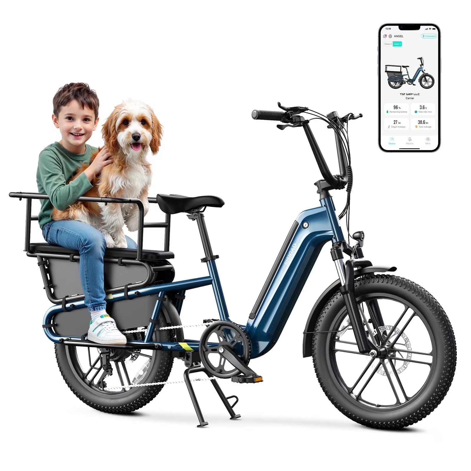 Electric Bike for Adults, Peak 1500W Motor, E Mountain Bike, 20'' Fat Tire Ebike, Fast Cargo Ebikes, Electric Bicycle 48V/15Ah UL2849
