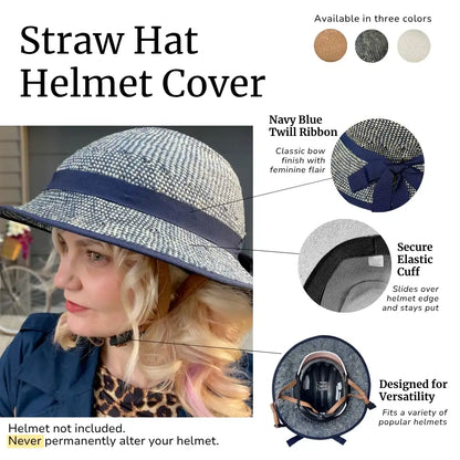 Straw Hat Helmet Shibori Blue Cover ONLY