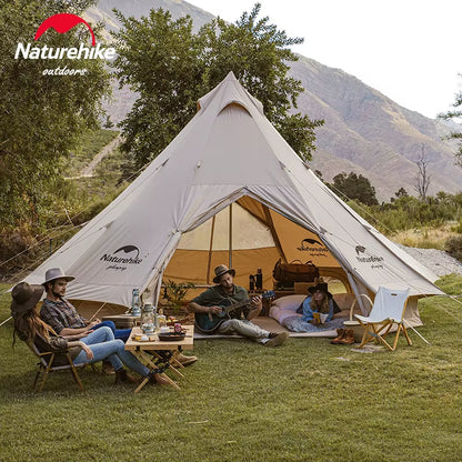20㎡ Large Camping Tent Tribe Pyramid 3-4 Person Tent Outdoor Windproof Family Tent Luxury Sun Shelter - Brighten20