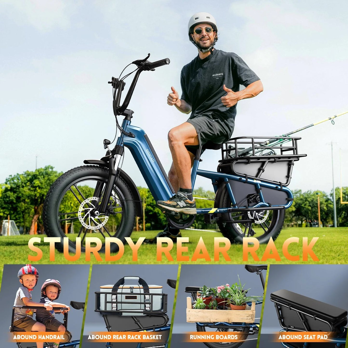 Electric Bike for Adults, Peak 1500W Motor, E Mountain Bike, 20'' Fat Tire Ebike, Fast Cargo Ebikes, Electric Bicycle 48V/15Ah UL2849