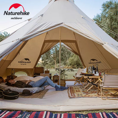 20㎡ Large Camping Tent Tribe Pyramid 3-4 Person Tent Outdoor Windproof Family Tent Luxury Sun Shelter - Brighten20