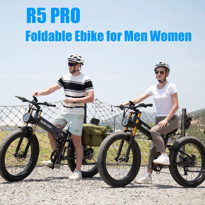 Folding Electric Bike for Adult 26'', 1000W UL2849 48V 40Ah Removable Battery Fat Tire E-Mountain Bike up to 30MPH Long Range off Road Ebike Beach Snow Dual Hydraulic&Brakes Electric Bicycle