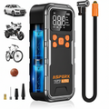 Tire Inflator Portable Air Compressor, 150PSI Cordless Air Pump for Car Tires, 3X Faster Air Inflator Tire Pump with Digital Pressure Gauge and Emergency LED Light for Motorcycle Bike Ball Car