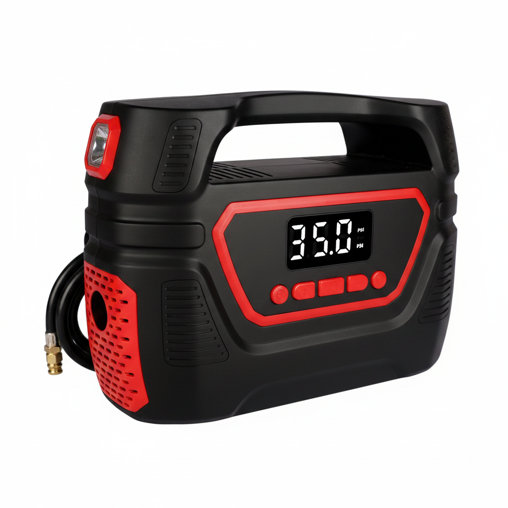 Dual Power Digital Inflator for P195/65R15 Car Tire, Car-Dc 12V or Home-Ac 120V