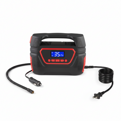 Dual Power Digital Inflator for P195/65R15 Car Tire, Car-Dc 12V or Home-Ac 120V