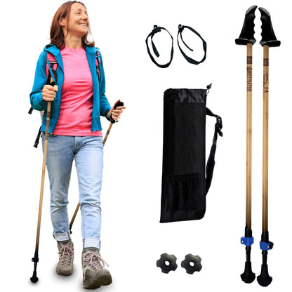 Motivator Walking Poles for Balance and Rehab - Patented Stability Grips - Lightweight, Adjustable, and Collapsible -2 Pieces Adjustable w/flip Locks, Detachable feet and Travel Bag - For Heights up to 6'2"